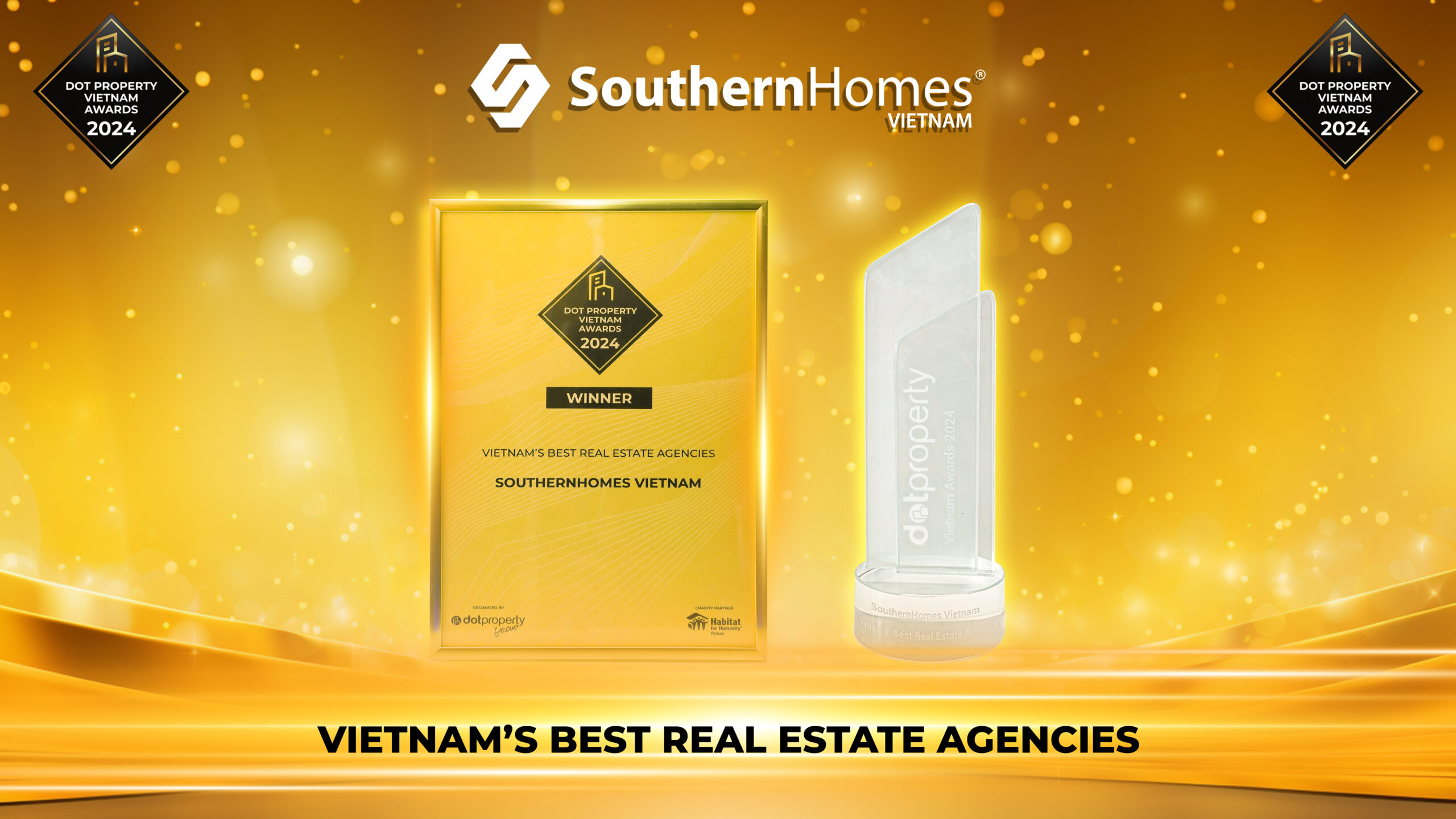 Southern Homes Vietnam was awarded the Vietnam Best Real Estate Agency at the DOT Property Vietnam Awards 2024