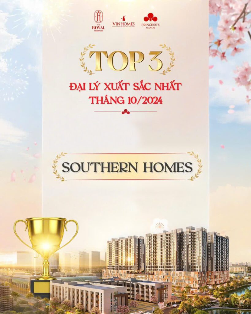 Southern Homes Việt Nam top 3 đại lý xuất sắc Princess's Manor tháng 10/2024