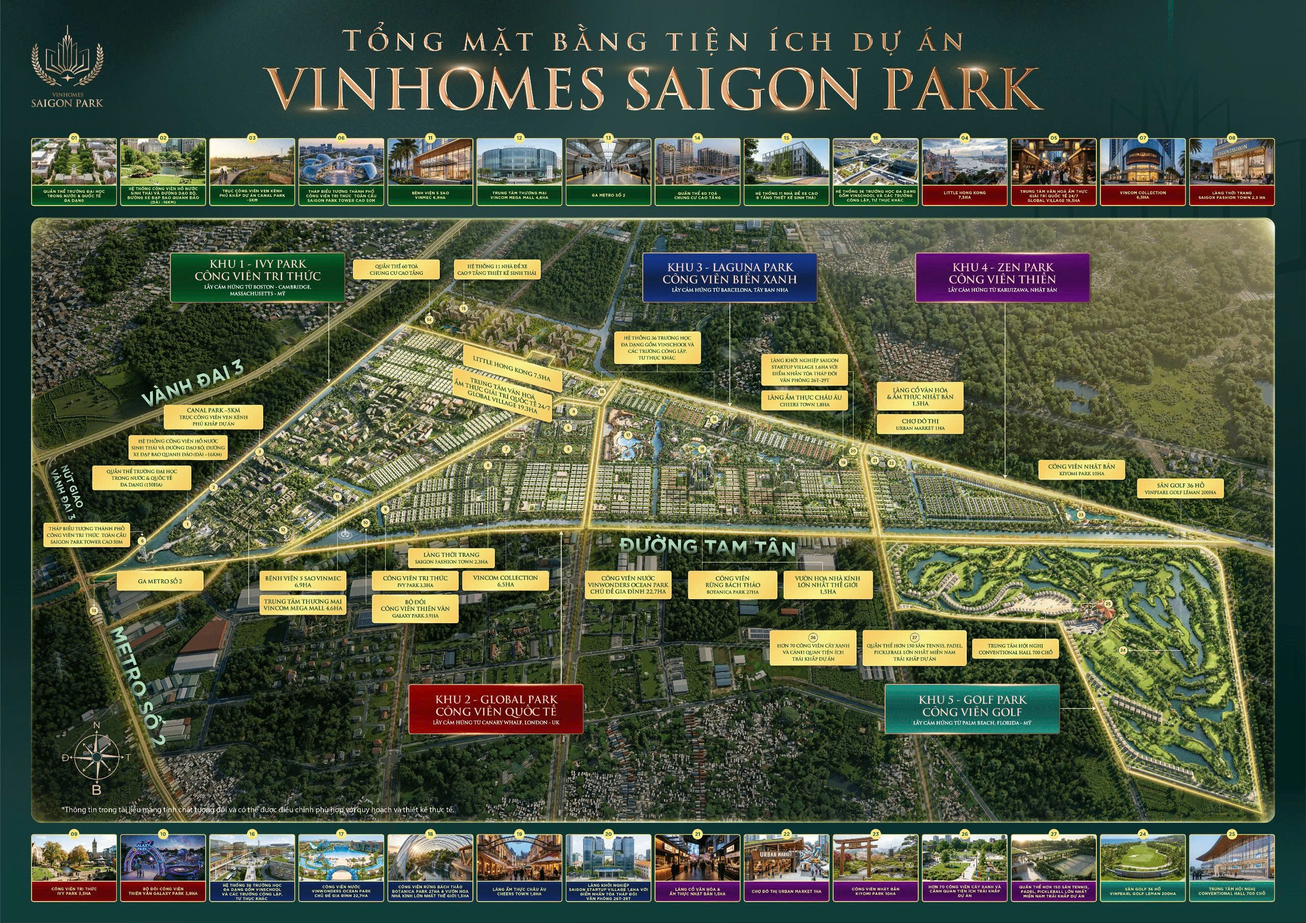 mặt bằng diện tích Vinhomes Saigon Park